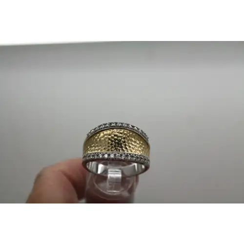 ESPO JOSEPH ESPOSITO .925 S.S. HAMMERED CZ BAND ring size 11#