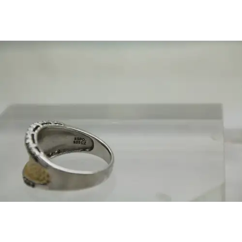 ESPO JOSEPH ESPOSITO .925 S.S. HAMMERED CZ BAND ring size 11#