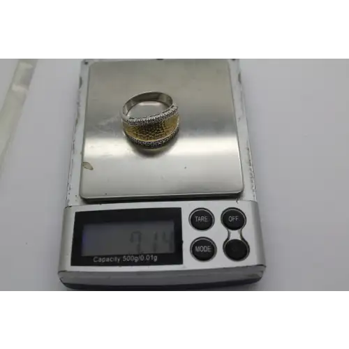 ESPO JOSEPH ESPOSITO .925 S.S. HAMMERED CZ BAND ring size 11#