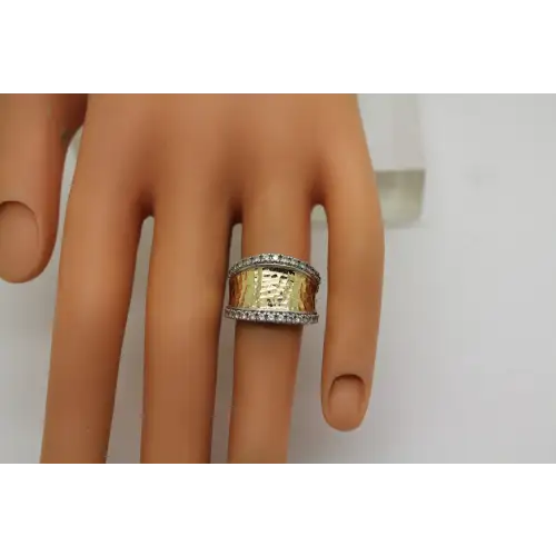 ESPO JOSEPH ESPOSITO .925 S.S. HAMMERED CZ BAND ring size 5 #