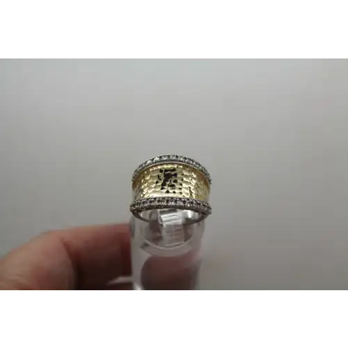 ESPO JOSEPH ESPOSITO .925 S.S. HAMMERED CZ BAND ring size 5 #