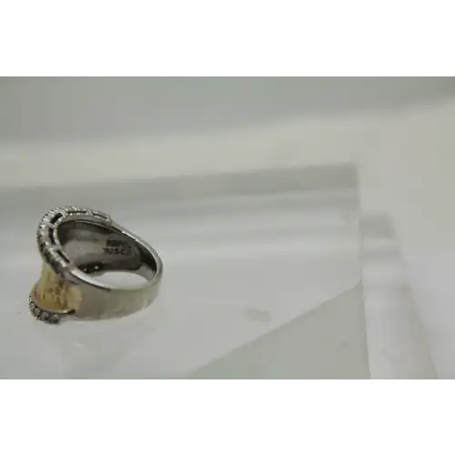 ESPO JOSEPH ESPOSITO .925 S.S. HAMMERED CZ BAND ring size 5 #