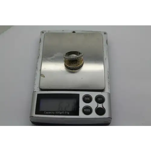 ESPO JOSEPH ESPOSITO .925 S.S. HAMMERED CZ BAND ring size 5 #