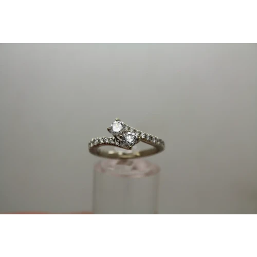 EVER US 14k W.G. .70ctw DIAMOND BYPASS ring size 6.5