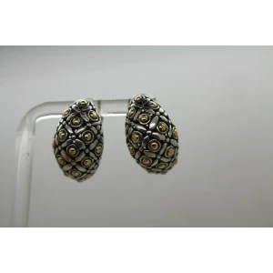 EXOTIC DENI BALI .925 18k Y.G. SOKA FLOWER LEVER BACK earrings