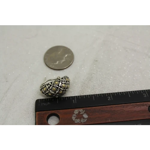 EXOTIC DENI BALI .925 18k Y.G. SOKA FLOWER LEVER BACK earrings