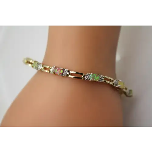 FAS .925 S.S. MULTI COLOR OPAL PANEL bracelet 7