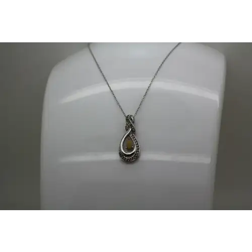 FAS .925 S.S. NATURAL OPAL & DIAMOND DOUBLE INFINITY necklace (2)