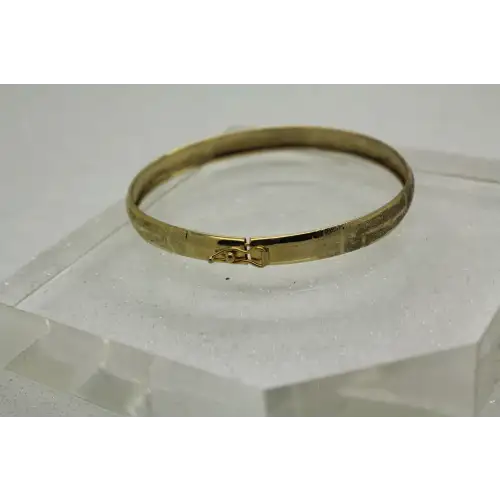 FAS Vermeil .925 S.S. FROSTED ETCHED DESIGN Latch Bangle #