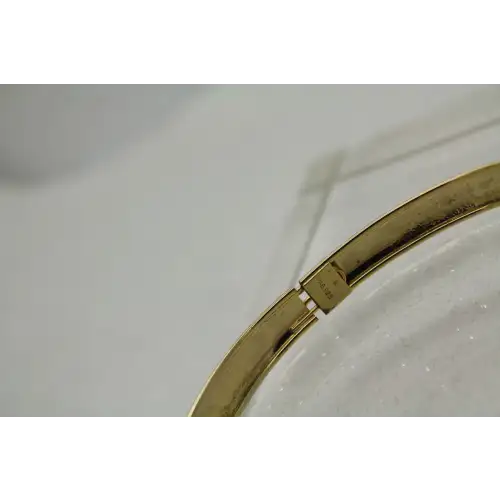 FAS Vermeil .925 S.S. FROSTED ETCHED DESIGN Latch Bangle #