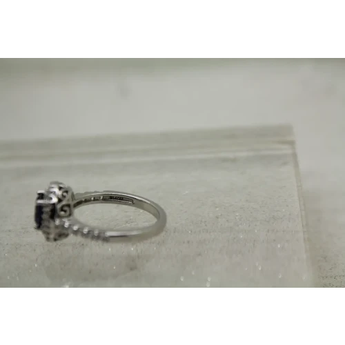 FC .925 S.S. BLUE & WHITE DOUBLE HALO CZ ring size 8