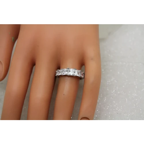 FC .925 S.S. Princess Cut CZ ANNIVERSARY BAND ring size 8