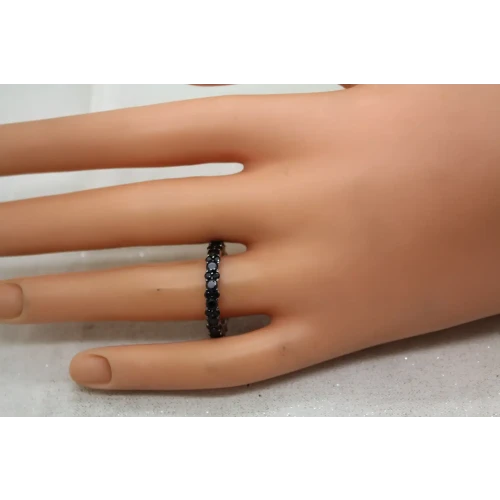 FZN .925 S.S. BLACK STONE ETERNITY BAND ring size 9