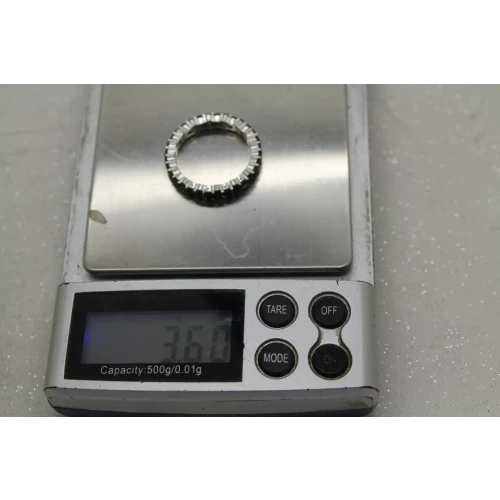 FZN .925 S.S. BLACK STONE ETERNITY BAND ring size 9