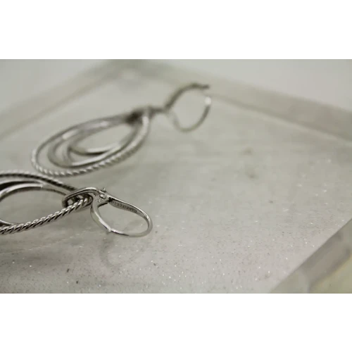 GABRIEL & CO. .925 S.S. MULTI ROW OF ROPE TEARDROP dangle earrings