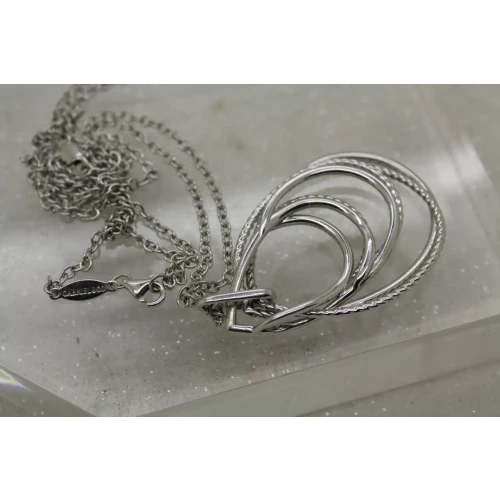 GABRIEL & CO. 925 S.S. MULTI ROW OF ROPE TEARDROP necklacle 24