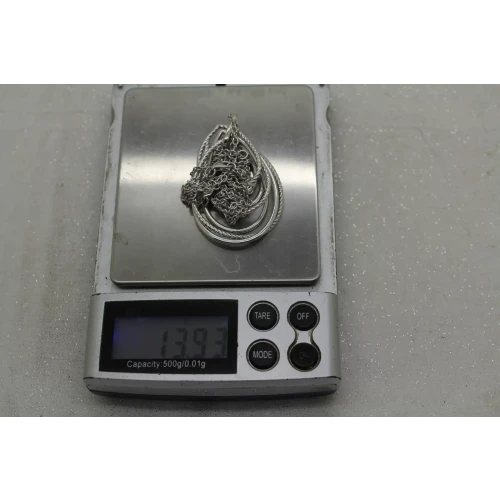 GABRIEL & CO. 925 S.S. MULTI ROW OF ROPE TEARDROP necklacle 24