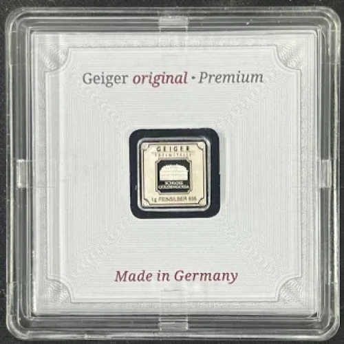Geiger SILVER Bar  1 gram .999 Pure in Assay
