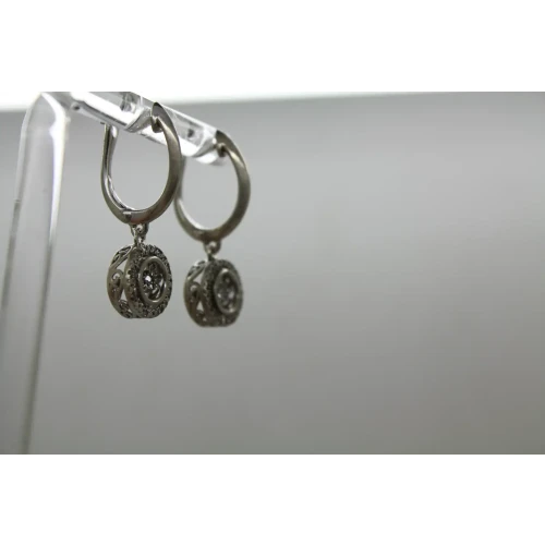 GOC .925 S.S. DIAMOND MOTION DANGLE earrings