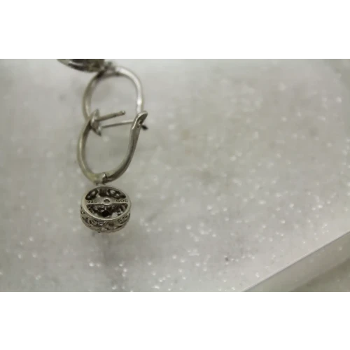 GOC .925 S.S. DIAMOND MOTION DANGLE earrings