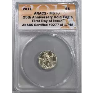 Gold Bullion-Gold Eagles--$5 Gold Eagle 1/10 oz -Gold- 5 Dollar