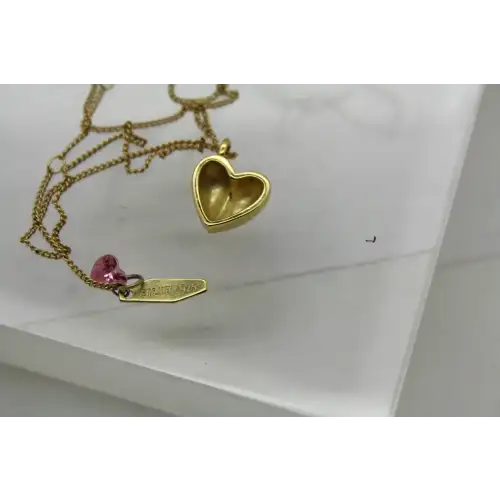 Gold over .925 S.S. PUFFY HEART pendant necklace 17