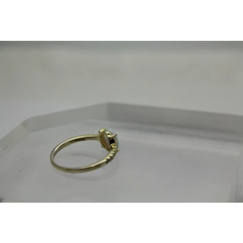 Gold Over .925 S.S. ROUND OPALITE SOLITAIRE w/ acc ring size 8 #