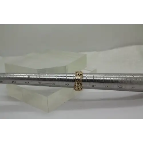 Gold Over .925 S.S. VINING LEAF DESIGN 11mm WIDE BAND size 7