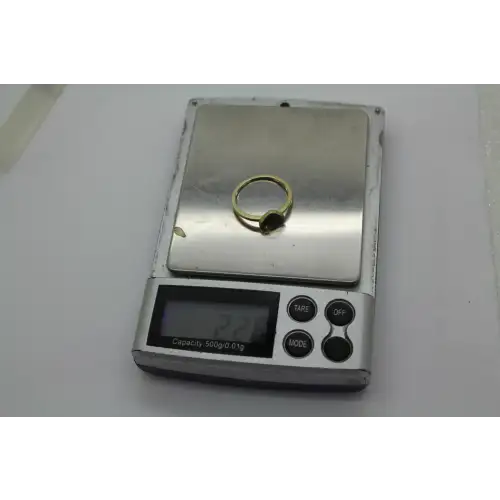 Gold Over .925 Sterling Silver CZ acc. HEART RING size 8 # (5)