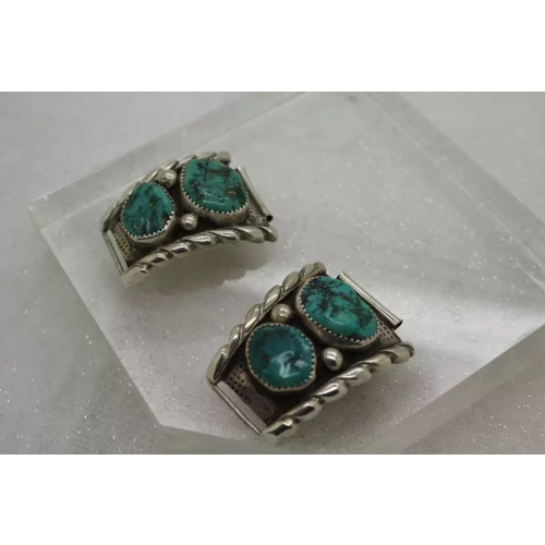 GT GRIFFIN TSABETSAYE ZUNI .925 TURQUOISE WATCH BAND ENDS