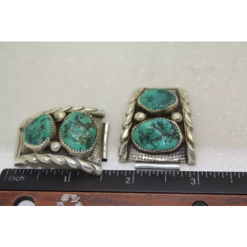 GT GRIFFIN TSABETSAYE ZUNI .925 TURQUOISE WATCH BAND ENDS