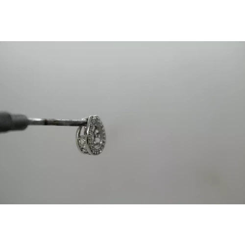 HK 10k White Gold DIAMONDS IN MOTION TEARDROP DESIGN pendant