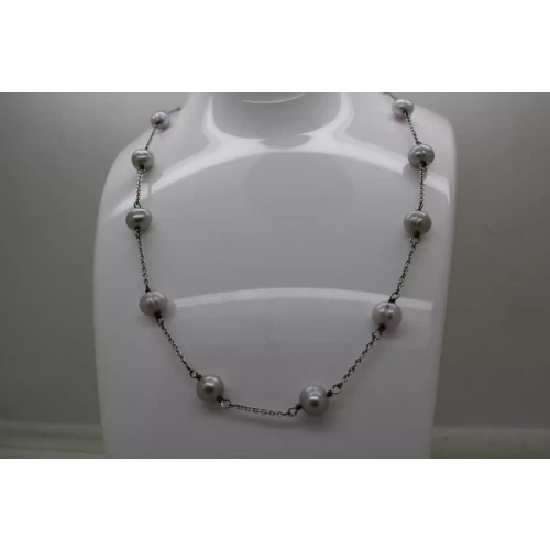 HONORA .925 S.S. Genuine FRESHWATER GREY & PINK PEARL necklace 18