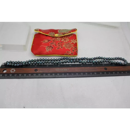 HONORA .925 S.S. PEACOCK TAHITIAN PEARL beaded necklace 23