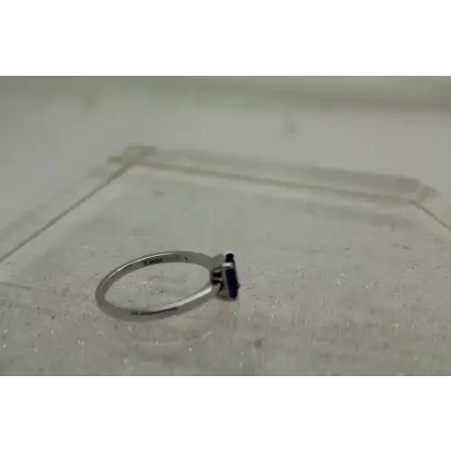 ILIANA 18k W.G. Emerald Cut TANZANITE SOLITAIRE ring size 9