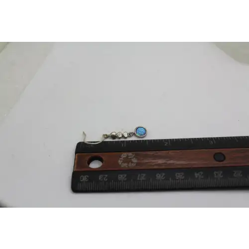 ISRAEL .925 S.S. BLUE OPAL TRAILING HEARTS dangles #