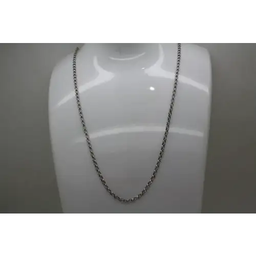 ITALY 18k W.G. ROLO LINK CHAIN Necklace 20