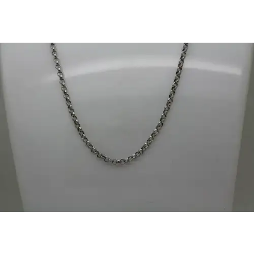 ITALY 18k W.G. ROLO LINK CHAIN Necklace 20
