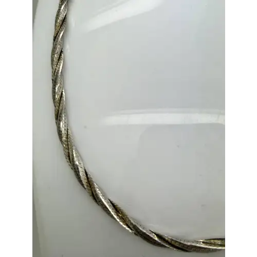 ITALY .925 S.S. BRAIDED HERRINGBONE necklace 18