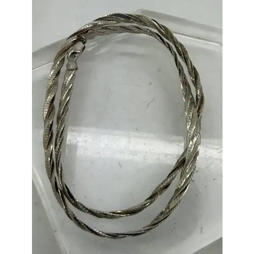 ITALY .925 S.S. BRAIDED HERRINGBONE necklace 18
