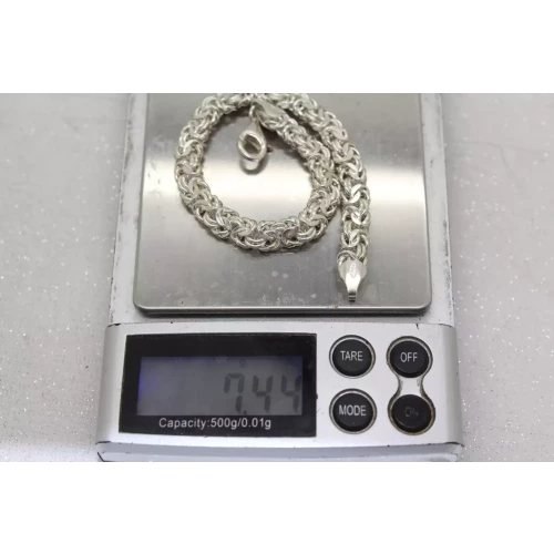 ITALY .925 S.S. FLATTENED BYZANTINE CHAIN bracelet 7 1/2