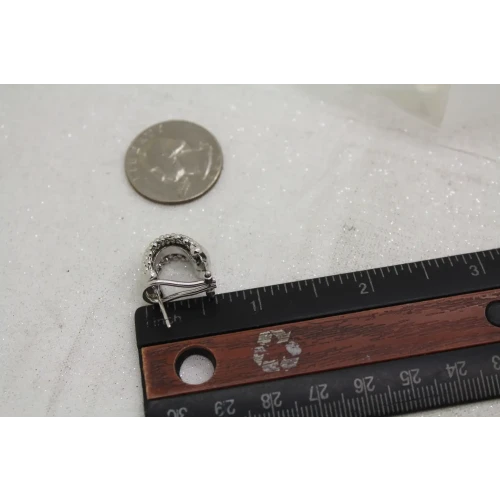 ITALY .925 S.S. POPCORN MESH DESIGN OMEGA BACK HUGGIES