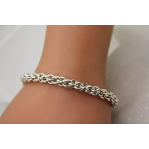 ITALY .925 S.S. SOLID, THICK FANCY LINK DESIGN bracelet 7 1/2