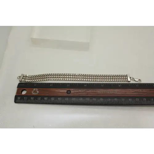 ITALY .925 S.S. THREE ROW FLEX CHAIN bracelet 7 1/2