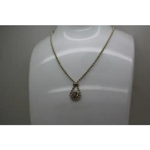 ITALY .925 S.S. WHITE STONE BEADED TEARDROP DESIGN necklace (2)
