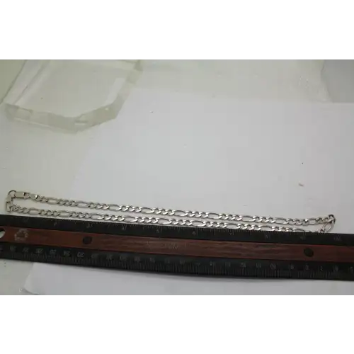 ITALY .925 Sterling Silver FIGARO CHAIN necklace 20