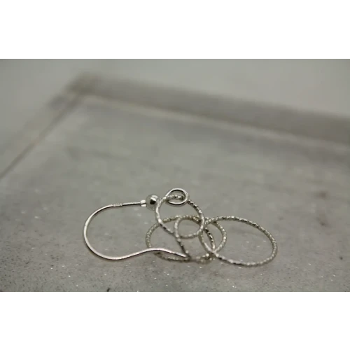 ITALY .925 Sterling silver LASER ETCHED MULTI RING DANGLE earrings