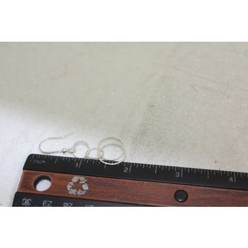 ITALY .925 Sterling silver LASER ETCHED MULTI RING DANGLE earrings