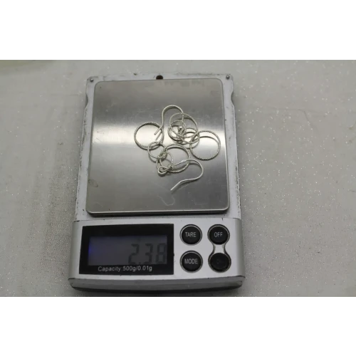 ITALY .925 Sterling silver LASER ETCHED MULTI RING DANGLE earrings