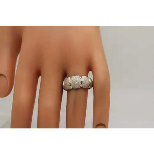 ITALY MILOR .925 S.S. DIAMOND DUST TEXTURED DOME ring size 7.75